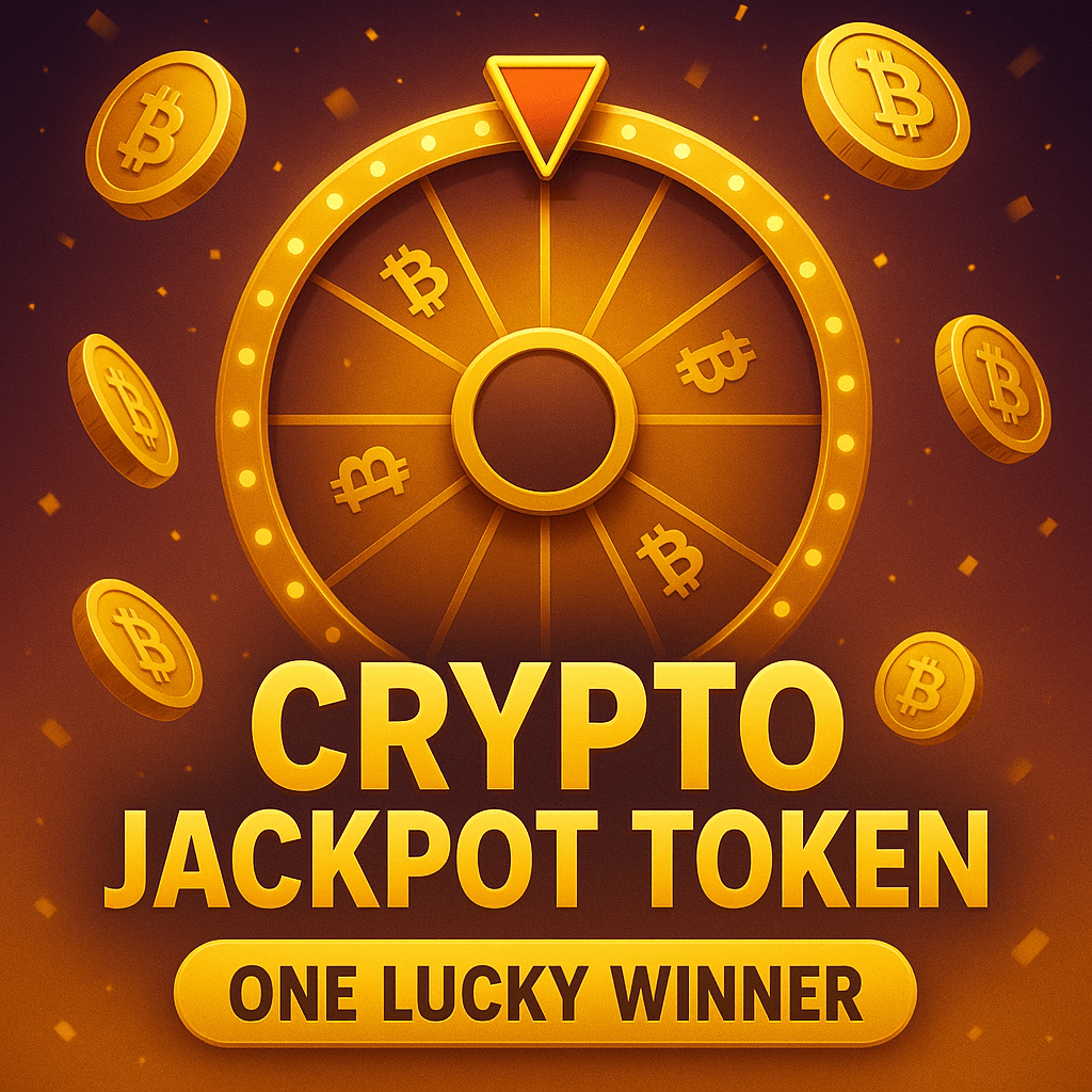 Crypto Jackpot visualization showing token holders winning rewards through a lottery system on Solana blockchain